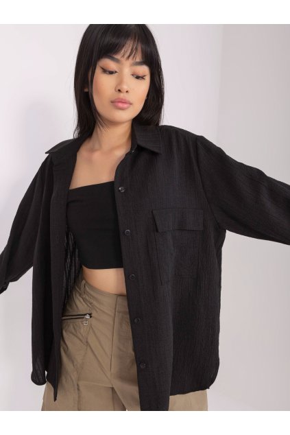 Dámske Košeľa farba Čierna kód LK-KS-509356.27P