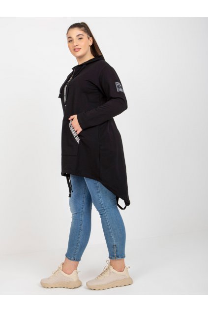 Dámska čierna športová mikina plus size RV-BL-8265.24P