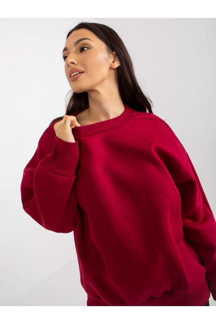 Dámska bordová športová mikina bez kapucne RV-BL-8360.80P (Farba Tmavo-modrá, Veľkosť ONE SIZE)