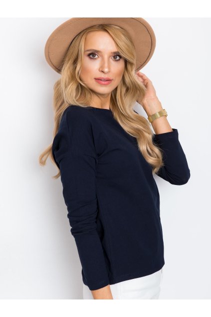 Dámska blúzka s dlhým rukávom granatovo-modrá RV-BZ-5121.28P