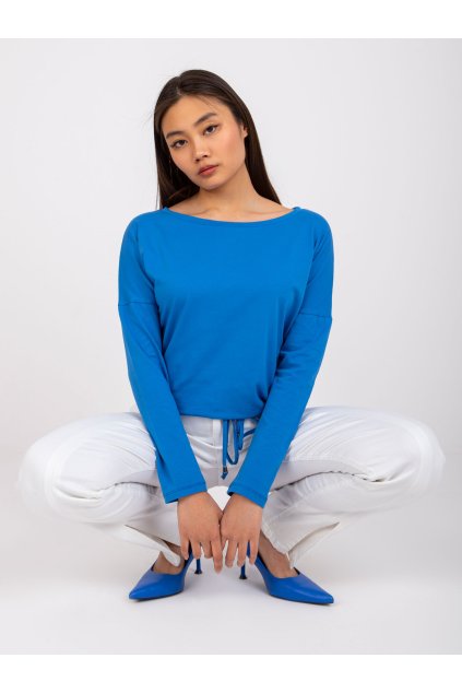 Dámska blúzka s dlhým rukávom tmavo-modrá RV-BZ-5122.10P