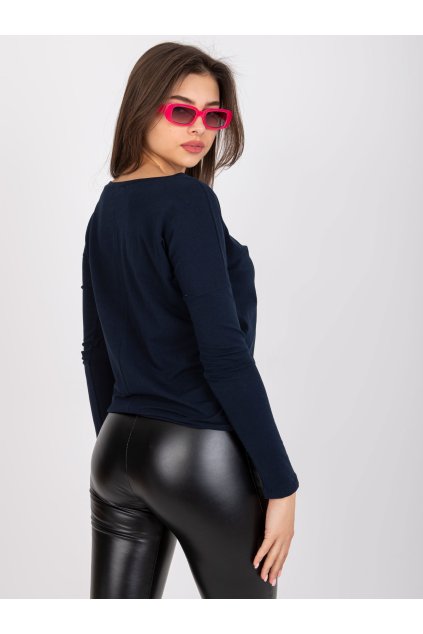 Dámska blúzka s dlhým rukávom granatovo-modrá RV-BZ-5122.13P