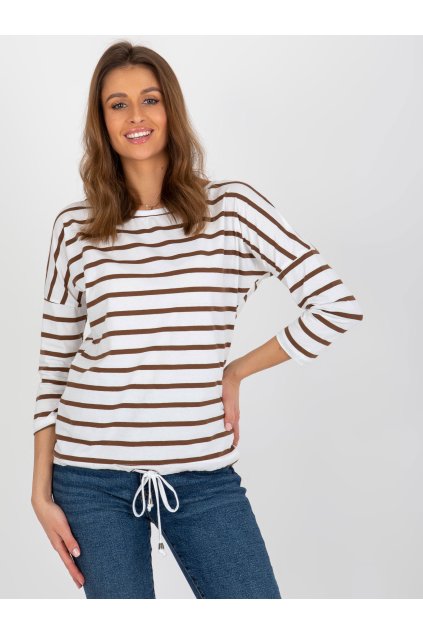 Dámska blúzka na bežný deň okrová RV-BZ-8566.30X