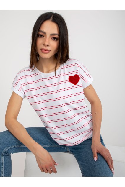 Dámska blúzka na bežný deň bielo-červená RV-BZ-8619.94
