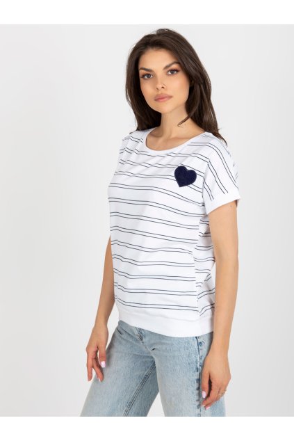 Dámska blúzka na bežný deň bielo-modrá RV-BZ-8619.94