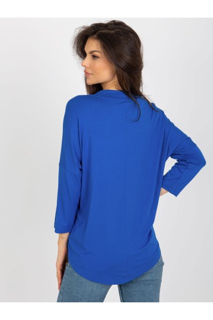 Dámska blúzka over size tmavo-modrá RV-BZ-8630.94