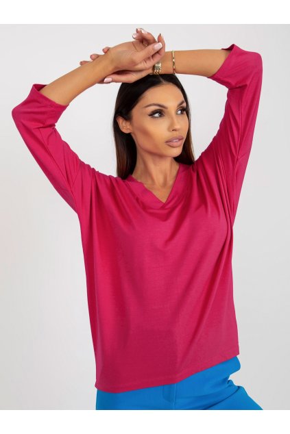 Dámska blúzka over size fuksiovo-ružová RV-BZ-8630.94