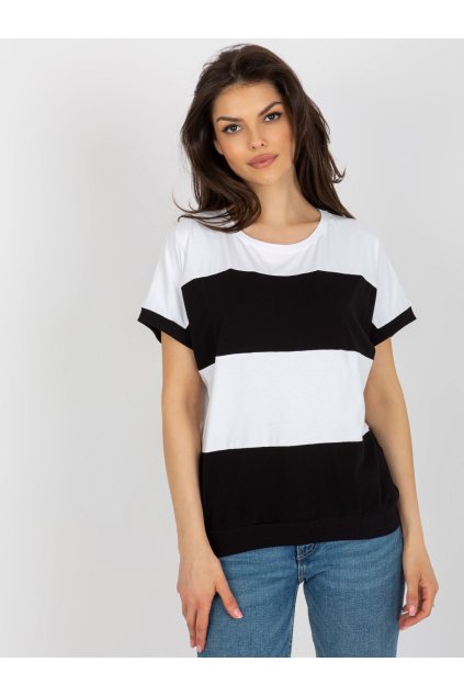 Dámska blúzka na bežný deň bielo-čierna RV-BZ-8640.36X