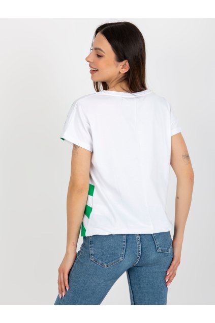 Dámska blúzka na bežný deň bielo-zelená RV-BZ-8741.93