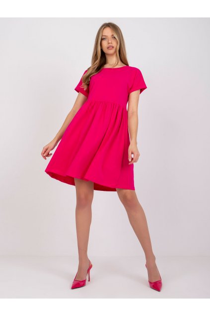 Dámske fuksiovo-ružove šaty basic kód produktu 15- TemU - 1-RV-SK-5672.03P