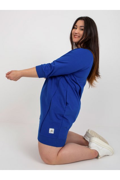 Dámske kobaltovo-modre šaty plus size kód produktu 15- TemU - 1-RV-SK-6847.59P