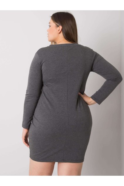Dámske tmavo-sive šaty plus size kód produktu RV-SK-7241.43