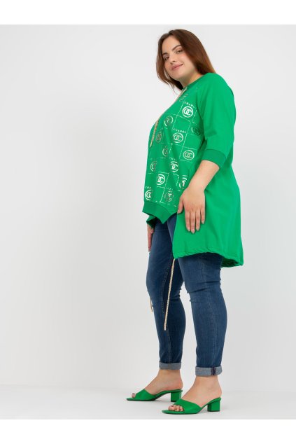 Dámske zelene šaty plus size kód produktu RV-SK-7726.56P