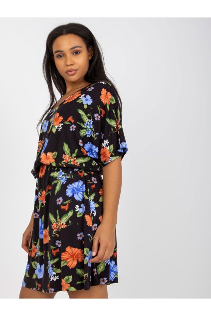 Dámske čierno-modre šaty plus size kód produktu RV-SK-8078.80