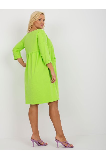 Dámske limetkove-zelene šaty plus size kód produktu RV-SK-8529.37P