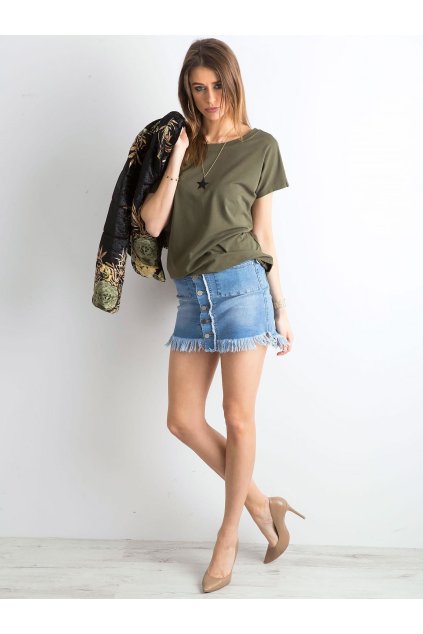 Dámske jednofarebné farba khaki kód RV-TS-4662.28P