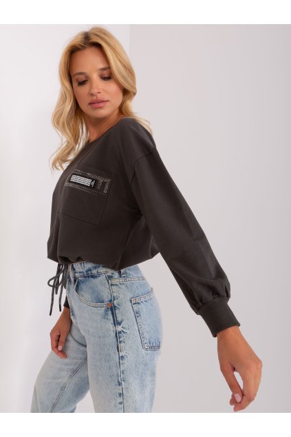 Dámska blúzka over size tmavá-khaki RV-BZ-8156.85
