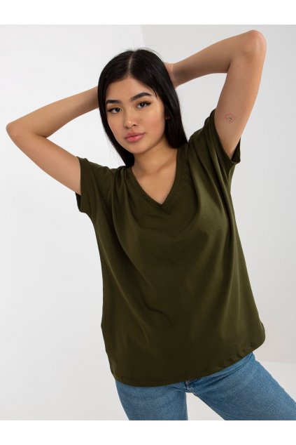 Dámske tričko jednofarebné khaki RV-TS-4832.30