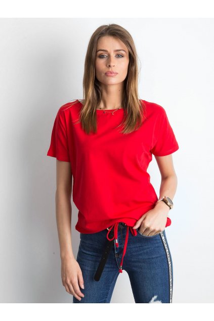 Dámske tričko jednofarebné červená RV-TS-4834.91P