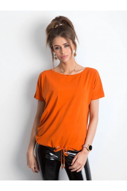 Dámske tričko jednofarebné tmavo-pomarančová RV-TS-4834.92P