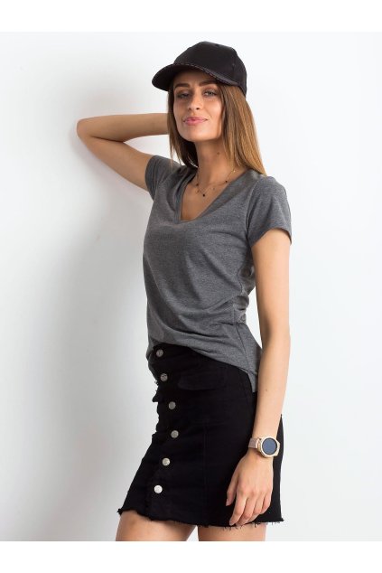 Dámske jednofarebné farba tmavo-sivá kód RV-TS-4837.31P