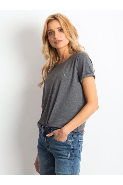 Dámske jednofarebné farba tmavo-sivá kód RV-TS-4838.44P