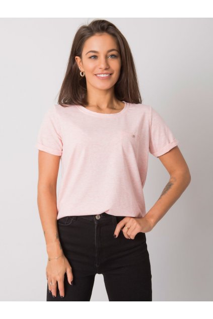 Dámske tričko jednofarebné svetlo-ružová RV-TS-4838.72P