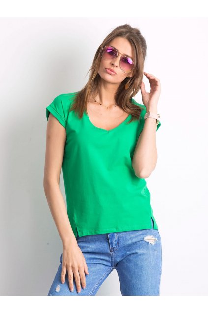 Dámske tričko jednofarebné zelená RV-TS-4839.12P