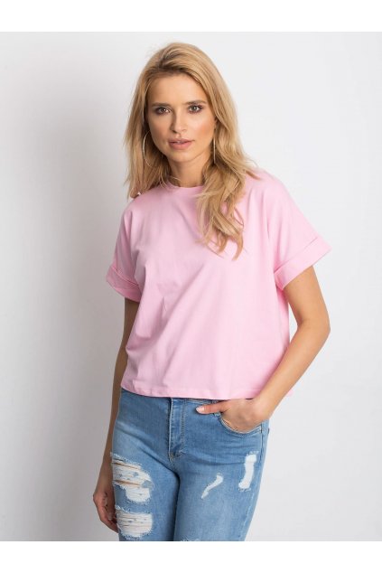Dámske tričko jednofarebné ružová RV-TS-4841.72P