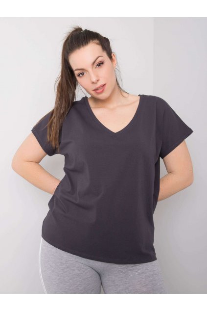 Dámske tričko plus size grafitovo-sivá RV-TS-6305.22P