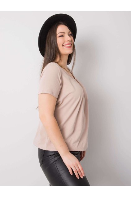 Dámske plus size farba béžová kód RV-TS-6320.85P