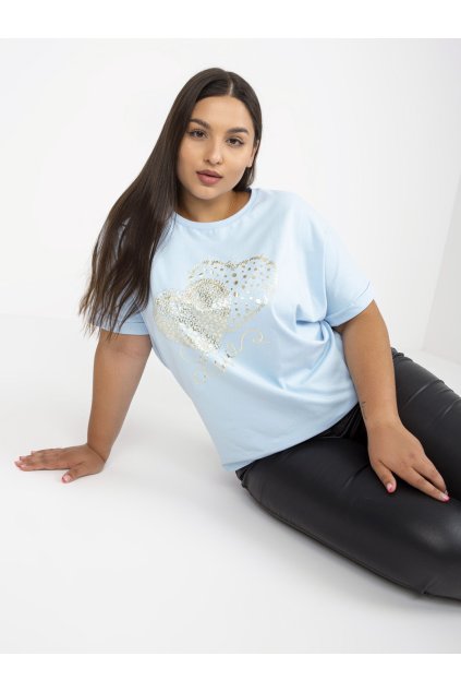 Dámske plus size farba svetlo-modrá kód RV-TS-7660.88P