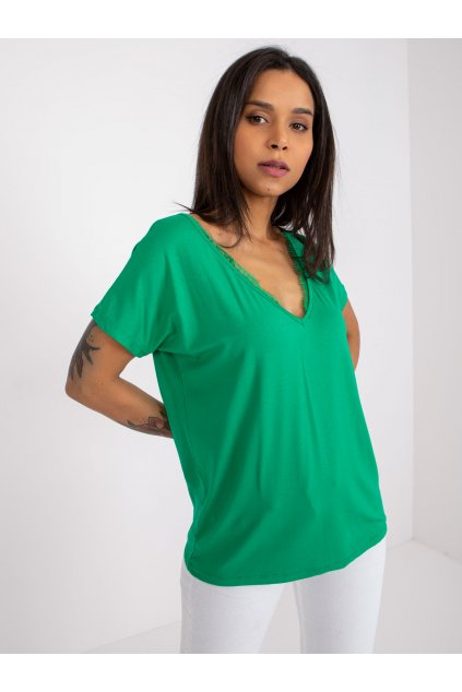 Dámske tričko jednofarebné zelená RV-TS-7665.91