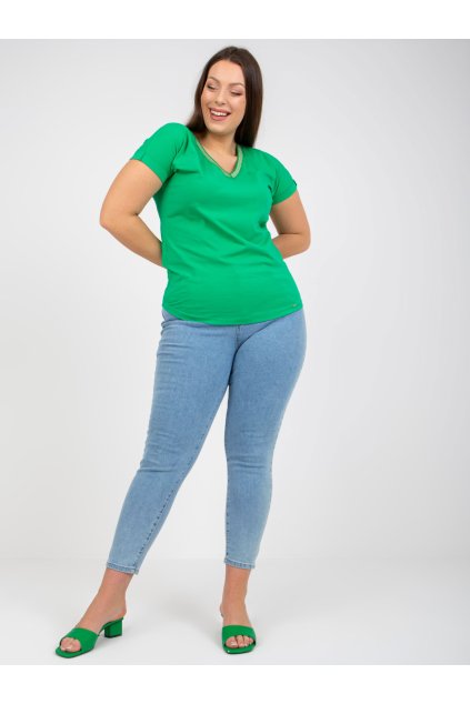 Dámske plus size zelená RV-TS-7882.25P