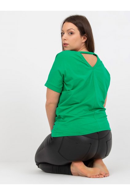 Dámske tričko plus size zelená RV-TS-7919.01X