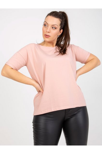 Dámske tričko plus size svetlo-ružová RV-TS-7922.38