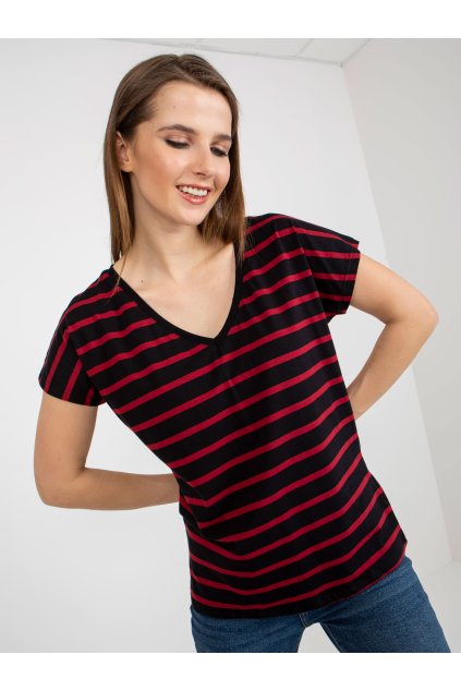 Dámske s podtlačou farba čierno-červená kód RV-TS-8567.26