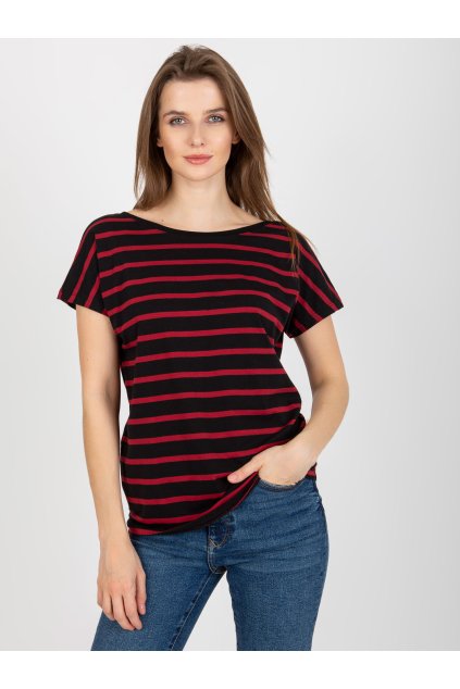 Dámske s podtlačou farba čierno-červená kód RV-TS-8568.75