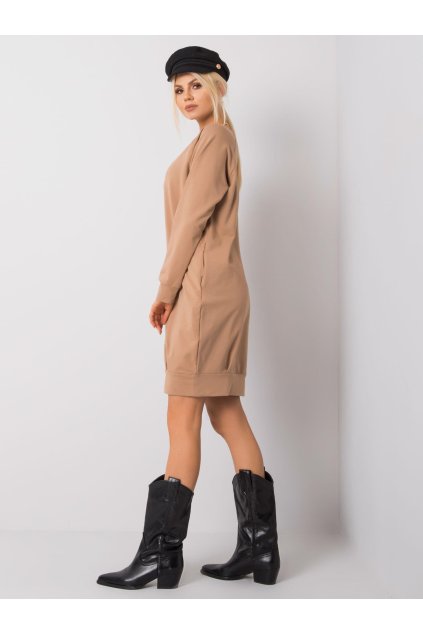 Dámske hnede camel šaty športove kód produktu RV-TU-5184.93P