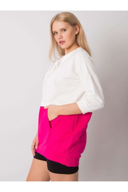 Dámske fuksiovo-ružove šaty - tunika pre plnoštíhle moletky kód produktu RV-TU-6851.28