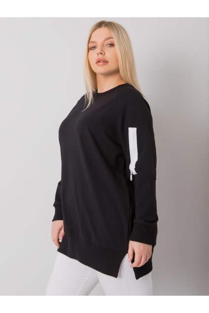 Dámske čierne šaty - tunika pre plnoštíhle moletky kód produktu RV-TU-7158.76P