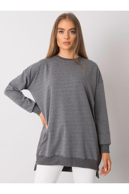 Dámske tmavo-sive šaty - tunika dlha kód produktu RV-TU-7187.26