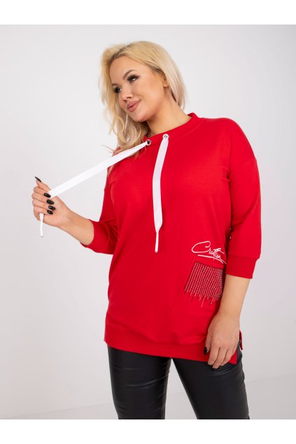 Dámske červene šaty - tunika pre plnoštíhle moletky kód produktu RV-TU-7506.56