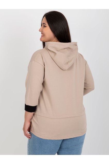 Dámske tmavo-béžove šaty - tunika plus size kód produktu RV-TU-8241.54P