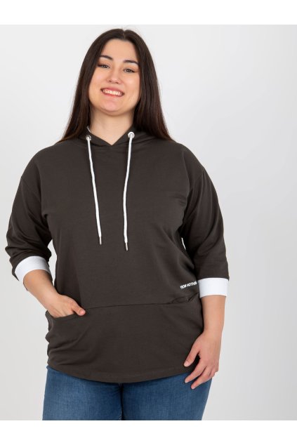 Dámske tmave-khaki šaty - tunika plus size kód produktu RV-TU-8241.54P