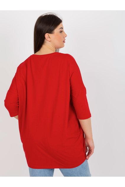 Dámske červene šaty - tunika plus size kód produktu RV-TU-8534.63P