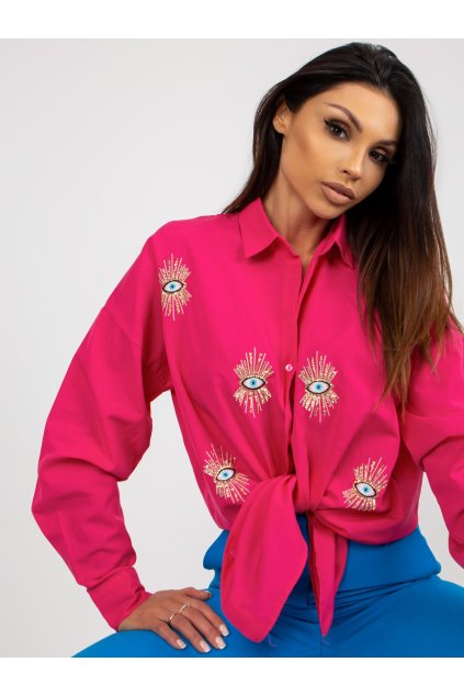Dámske Košeľa farba Fuksiovo-ružová kód TO-KS-7004.29