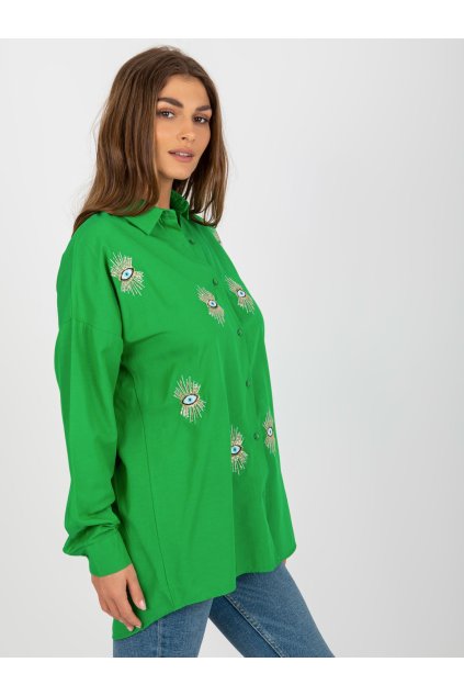 Dámske Košeľa farba Zelená kód TO-KS-7004.95