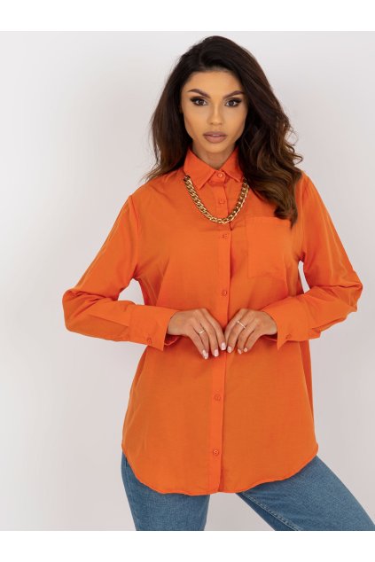 Dámske Košeľa farba Pomarančová kód TO-KS-7183.01P