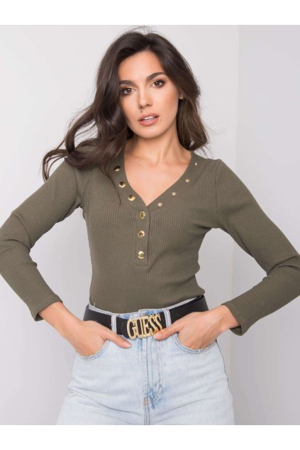 Dámska blúzka s dlhým rukávom khaki TW-BZ-OB006.59